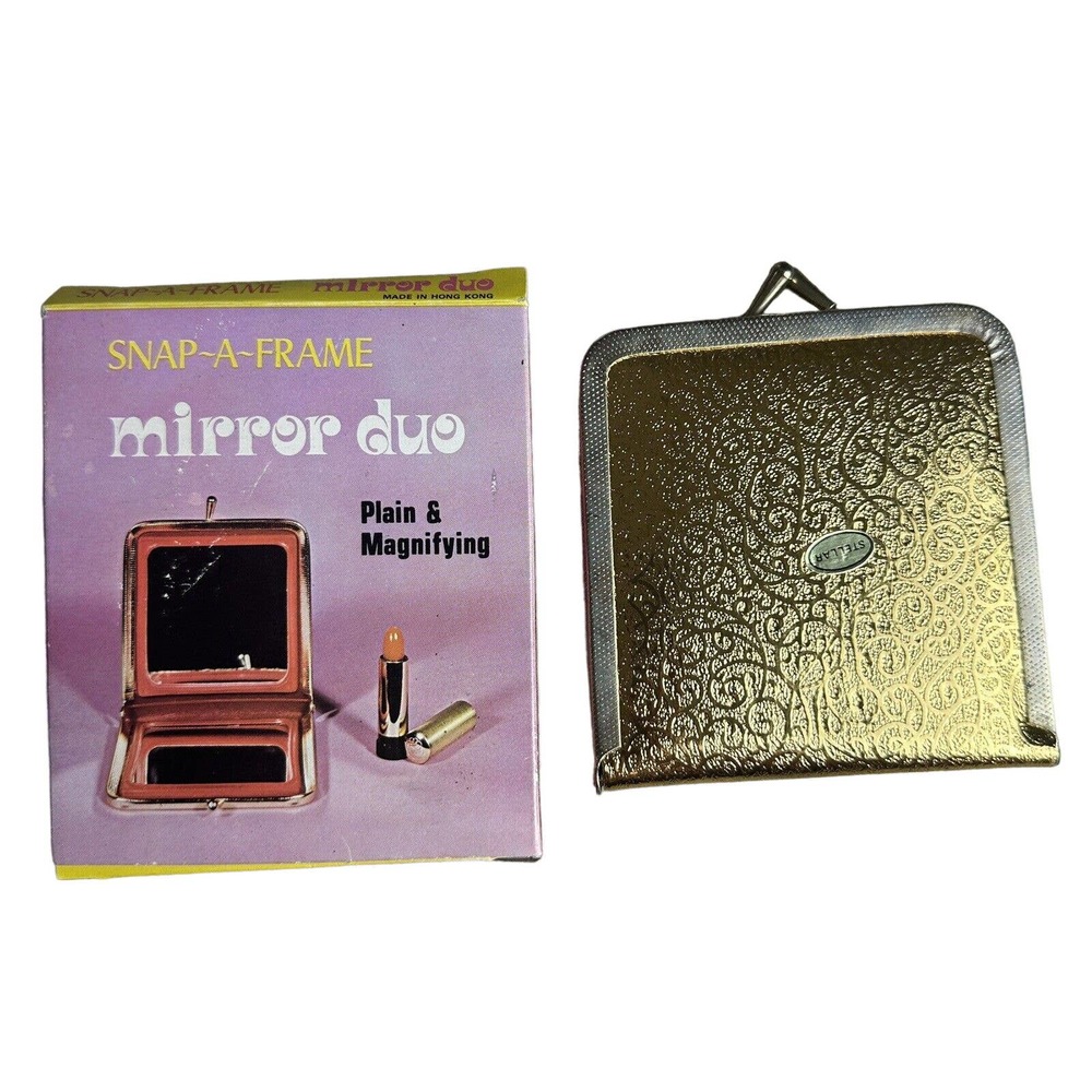 Vintage Snap-A-Frame Mirror Duo New in Box Made In Hong Kong